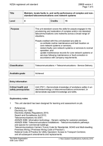 NZQA registered unit standard 28868 version 1  Page 1 of 5
