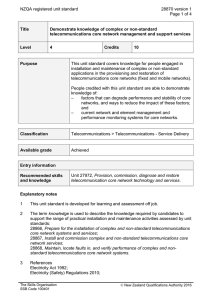 NZQA registered unit standard 28870 version 1  Page 1 of 4