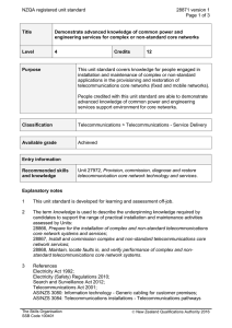 NZQA registered unit standard 28871 version 1  Page 1 of 3