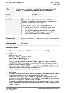 NZQA registered unit standard 28883 version 1  Page 1 of 3