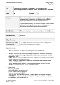 NZQA registered unit standard 28897 version 1  Page 1 of 3