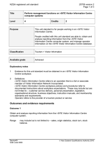 NZQA registered unit standard 25758 version 2  Page 1 of 3