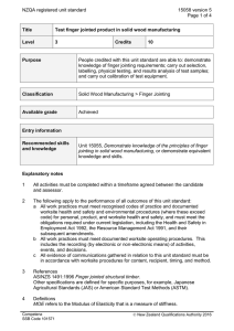 NZQA registered unit standard 15058 version 5  Page 1 of 4