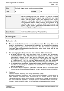 NZQA registered unit standard 22987 version 3  Page 1 of 5