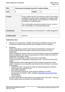 NZQA registered unit standard 8086 version 7  Page 1 of 5