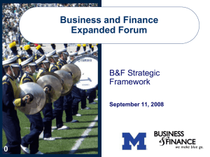 Business and Finance Expanded Forum B&amp;F Strategic Framework