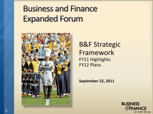 B&amp;F Strategic Framework FY11 Highlights FY12 Plans