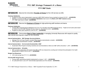 FY11 B&amp;F Strategic Framework At a Glance FY11 B&amp;F Goals
