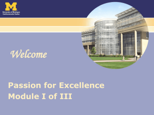 Passion for Excellence Module I