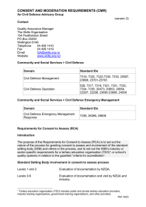 CONSENT AND MODERATION REQUIREMENTS (CMR)