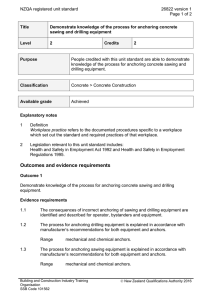 NZQA registered unit standard 26822 version 1  Page 1 of 2