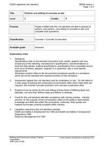 NZQA registered unit standard 26826 version 1  Page 1 of 3