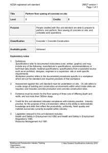 NZQA registered unit standard 26827 version 1  Page 1 of 3