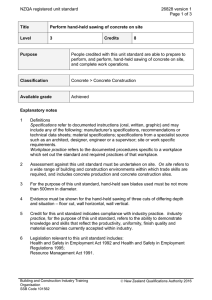 NZQA registered unit standard 26828 version 1  Page 1 of 3
