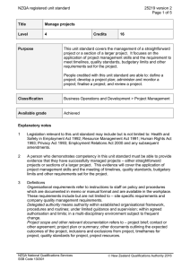 NZQA registered unit standard 25219 version 2  Page 1 of 5