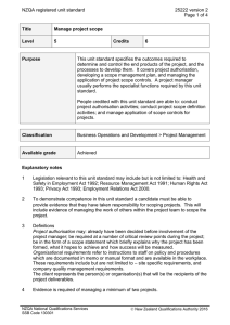 NZQA registered unit standard 25222 version 2  Page 1 of 4