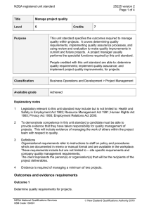 NZQA registered unit standard 25225 version 2  Page 1 of 4