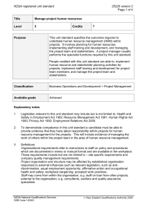 NZQA registered unit standard 25226 version 2  Page 1 of 4