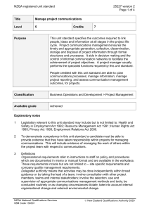 NZQA registered unit standard 25227 version 2  Page 1 of 4