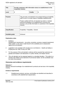 NZQA registered unit standard 14469 version 6  Page 1 of 3