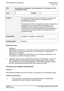 NZQA registered unit standard 22604 version 4  Page 1 of 4
