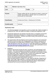 NZQA registered unit standard 22288 version 2  Page 1 of 3