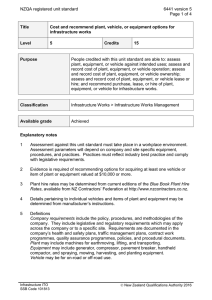 NZQA registered unit standard 6441 version 5  Page 1 of 4