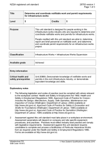 NZQA registered unit standard 26793 version 1  Page 1 of 3