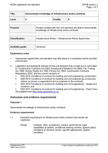 NZQA registered unit standard 26798 version 2  Page 1 of 3