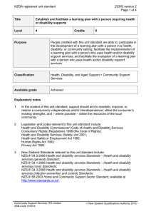 NZQA registered unit standard 23383 version 2  Page 1 of 4