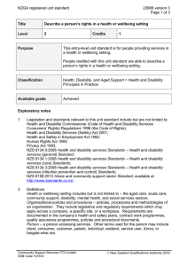 NZQA registered unit standard 23686 version 3  Page 1 of 3