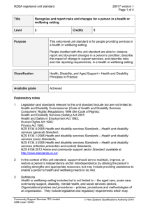 NZQA registered unit standard 28517 version 1  Page 1 of 4