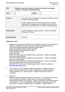 NZQA registered unit standard 28519 version 1  Page 1 of 4