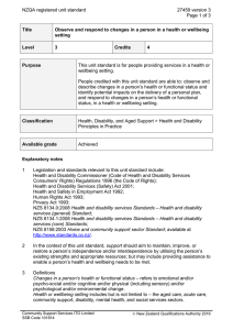 NZQA registered unit standard 27459 version 3  Page 1 of 3