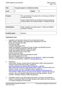 NZQA registered unit standard 28531 version 1  Page 1 of 4