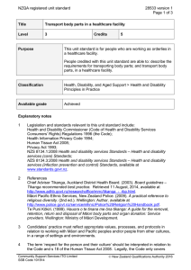 NZQA registered unit standard 28533 version 1  Page 1 of 3