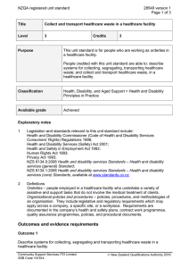 NZQA registered unit standard 28549 version 1  Page 1 of 3