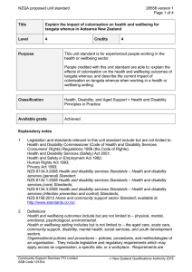 NZQA proposed unit standard 28558 version 1  Page 1 of 4