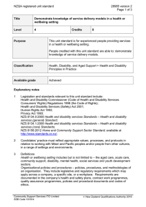 NZQA registered unit standard 28985 version 2  Page 1 of 3
