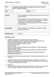 NZQA registered unit standard 28987 version 1  Page 1 of 4