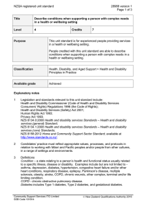 NZQA registered unit standard 28988 version 1  Page 1 of 3