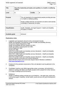 NZQA registered unit standard 28990 version 1  Page 1 of 3
