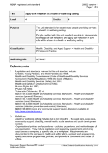 NZQA registered unit standard 28992 version 1  Page 1 of 3