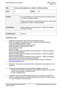 NZQA registered unit standard 28994 version 1  Page 1 of 3