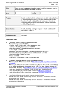 NZQA registered unit standard 26956 version 1  Page 1 of 5