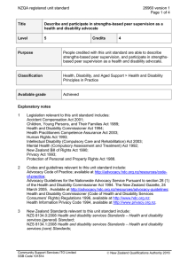 NZQA registered unit standard 26960 version 1  Page 1 of 4