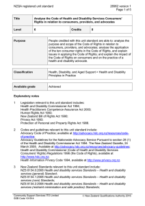 NZQA registered unit standard 26962 version 1  Page 1 of 5