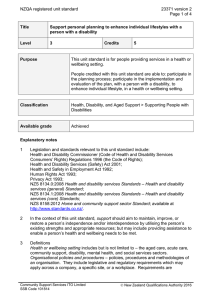 NZQA registered unit standard 23371 version 2  Page 1 of 4