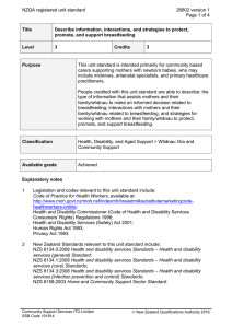 NZQA registered unit standard 26802 version 1  Page 1 of 4