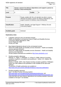 NZQA registered unit standard 27505 version 1  Page 1 of 4